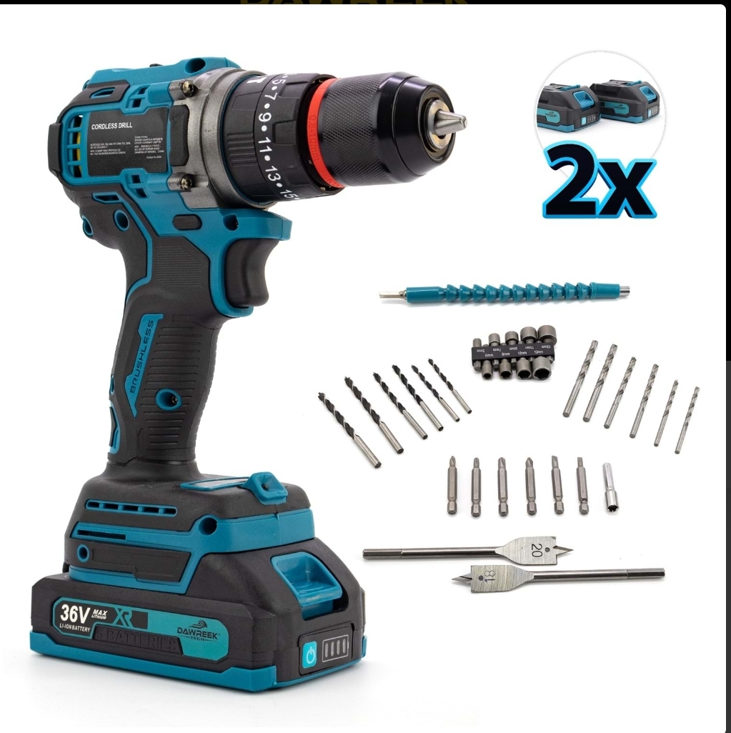 Profesyonel Şarjlı Matkap -Çelik Mandren-Darbeli