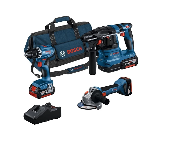 Bosch Professional Gsr 18V-45 + Gws 18V-8 + Gbh 18V-22 3X18V 4.0AH Akülü Kombo Kit